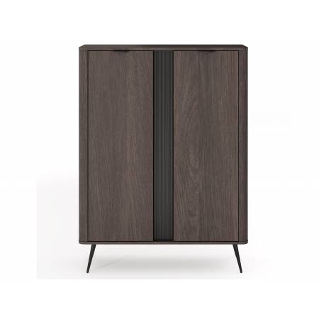 Komoda wysoka ryflowana listwa VIRGO dąb dunin + czarny